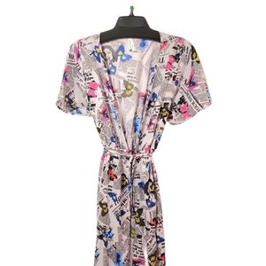 Swim Coverup, Newspaper Butterfly Duster Dress